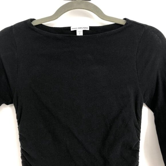 James Perse Black Ruched Midi Jersey Dress size 0/XS - Picture 11 of 16